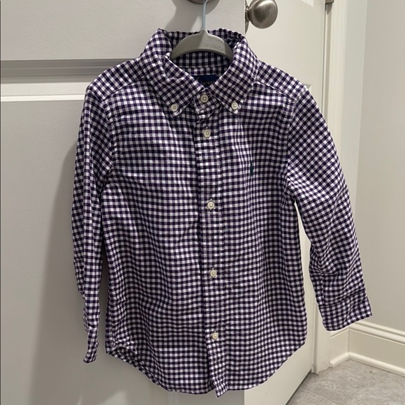 Ralph Lauren Kids Checkered Shirt - Purple - Picture 1 of 3